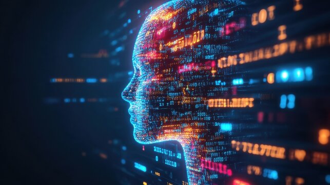 Javascript programming code. Java language abstract background. Artificial intelligence and machine learning. Graphic concept for your design