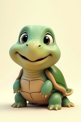 Obraz premium Adorable Cartoon Turtle