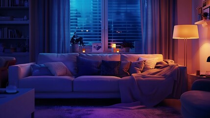 Modern living room with a comfortable sectional, elegant coffee table, and stylish wall art