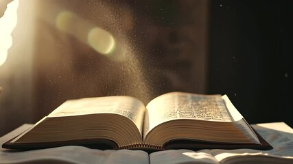 Open Bible Highlighting Resurrection Passage for Easter Celebration