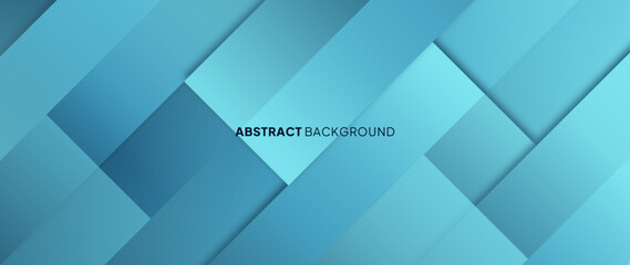 Blue abstract square shapes on a futuristic concept background. Regular sloping lines create a dynamic petern. Color gradient banner template, wallpaper, brochure, web banner.	
