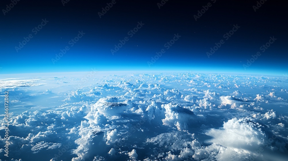 Poster experience the breathtaking beauty of a cloud-covered expanse stretching endlessly across the horizo