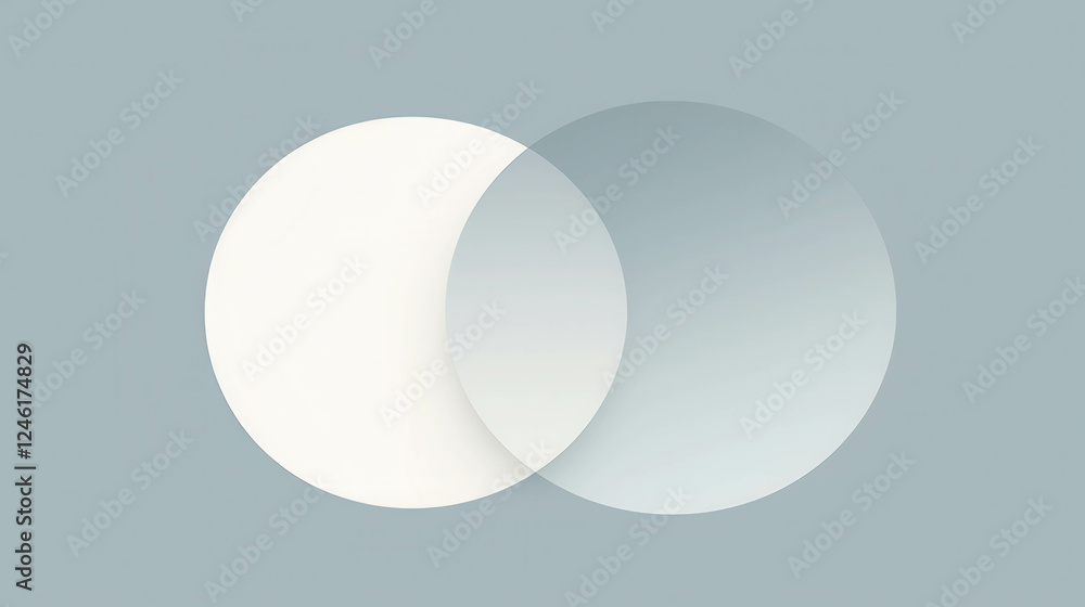 Poster minimal geometric design featuring three overlapping circles on soft background
