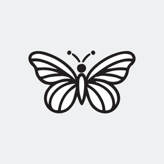 A black and white silhouette butterfly vector