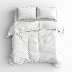 Cozy white bedding set for restful sleep.