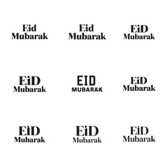 Fototapeta premium Set of Eid Mubarak Calligraphic Designs 