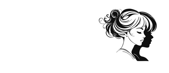 Elegant Woman Silhouette with Flowing Hair – Beauty and Fashion Vector