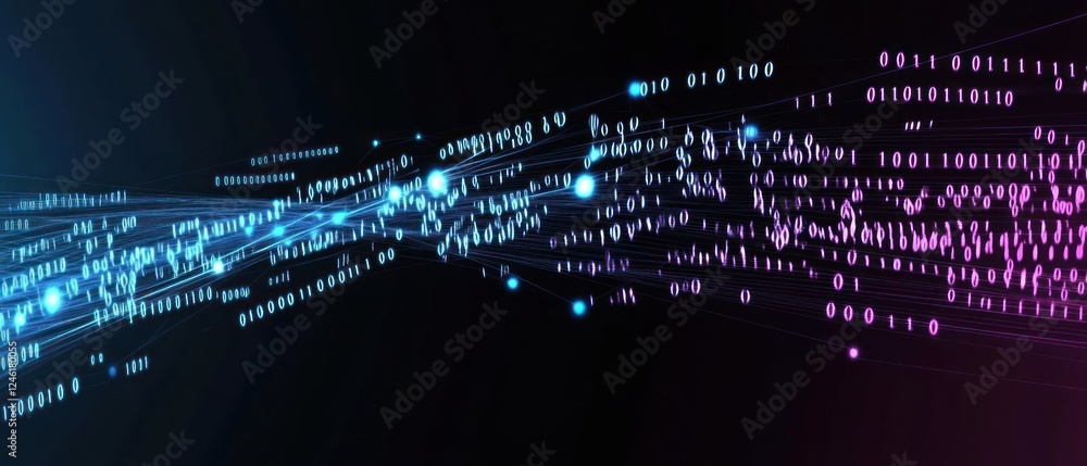 Aufkleber abstract digital flow of data with vibrant colors and patterns