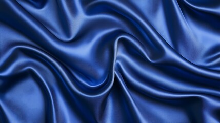 Obraz premium Blue silk fabric, draped, smooth, background texture