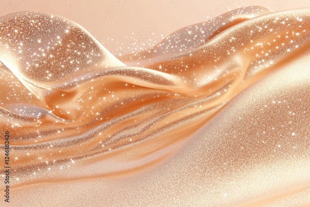 Wall mural glittering peachy-pink texture with shimmering particles on a smooth background for minimalist desig