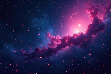 Dark nebula background with twinkling stars and glowing gas, glow, plasma, galaxy
