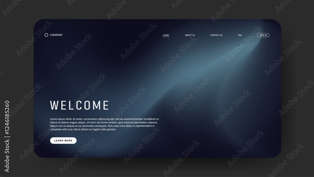 Poster fluid gradient landing page website design