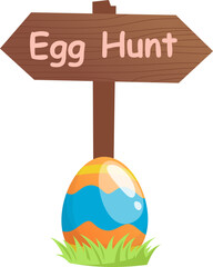 Easter Egg Hunt Sign Illustration