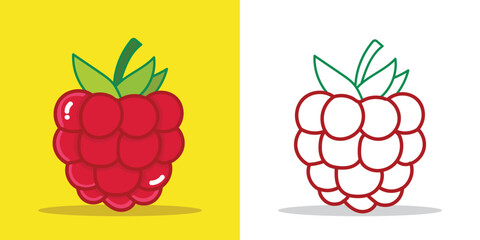 A Raspberry Illustration for a coloring book or design element