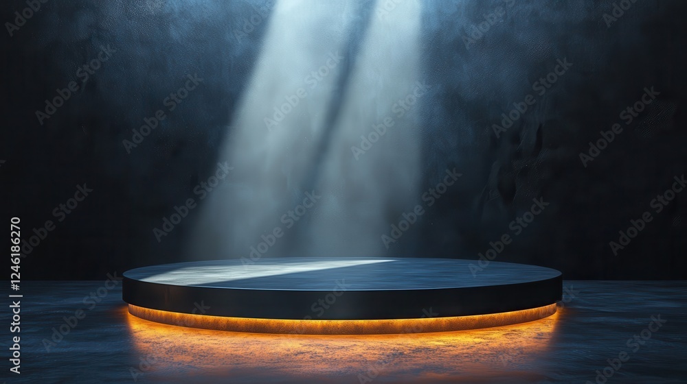 Aufkleber empty studio abstract background with a spotlight effect podium for product display