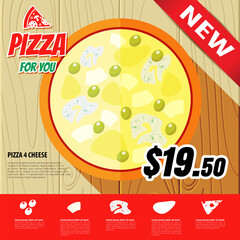 Vector pizza menu design