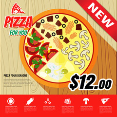 Vector pizza menu design