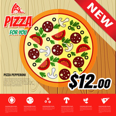 Vector pizza menu design