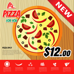 Vector pizza menu design