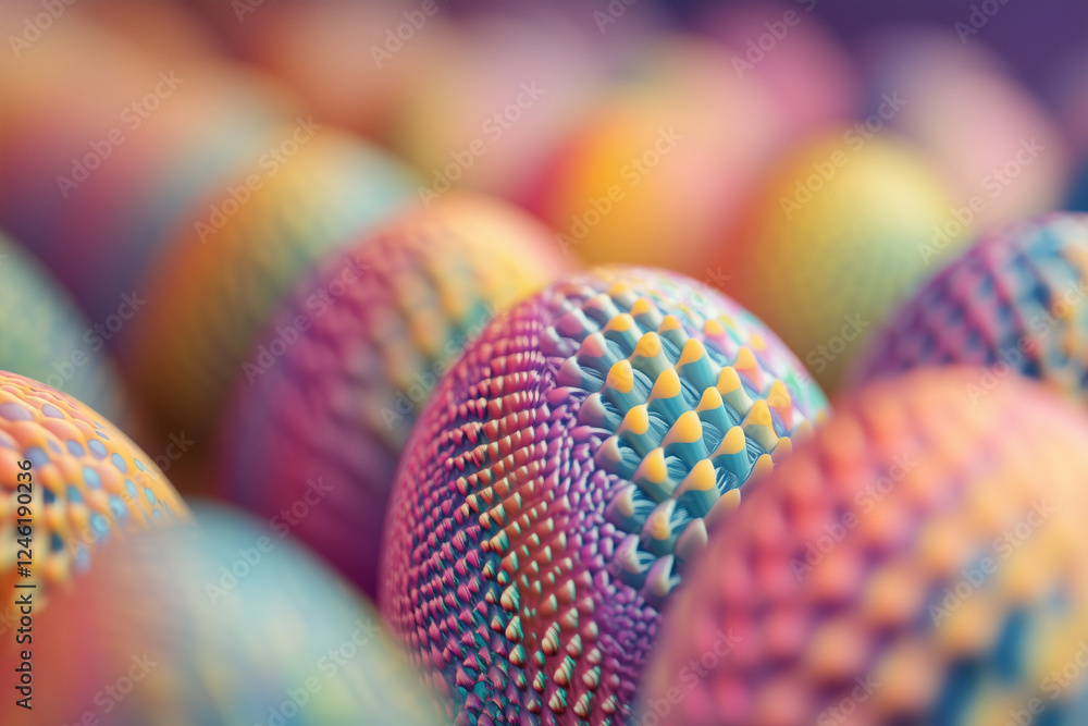 Aufkleber easter egg fractals create colorful patterns in a fantastic display of digital art