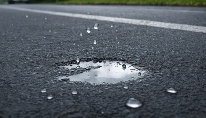 Raindrops on a Reflective Puddle