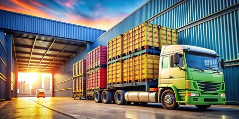 Exports truck loading details for freight transport.