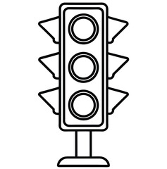 Traffic light signal is a road traffic symbol icon vector sketch freehand outline hand drawn sketchy line art sign illustration