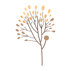 Plant leaf, branch. Icon, vector illustration, graphic design, flat style