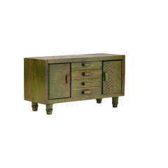 Green cupboard wooden toys for children vintage