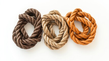 Braided ropes in earthy tones studio high-resolution image minimalist aesthetic viewpoint