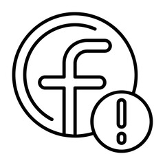 Facebook Outline Style Icon Design