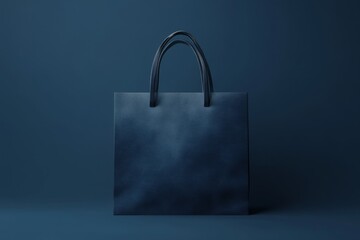 Elegant Dark Blue Shopping Bag Mockup