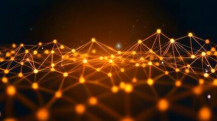 Orange Network Connections Abstract Background