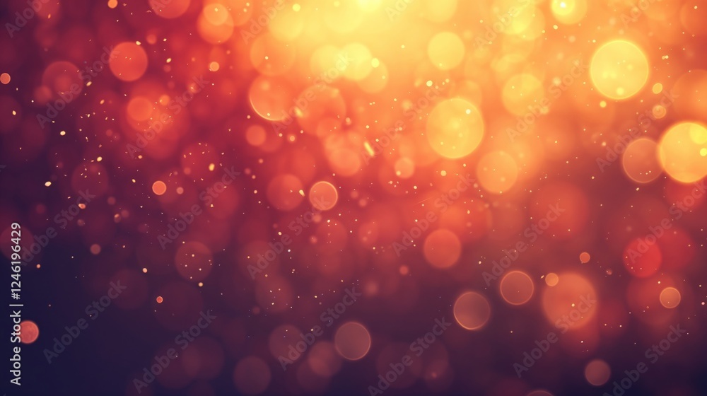 Poster golden bokeh abstract background with warm and glowing light orbs – a dreamy and aesthetic digital c