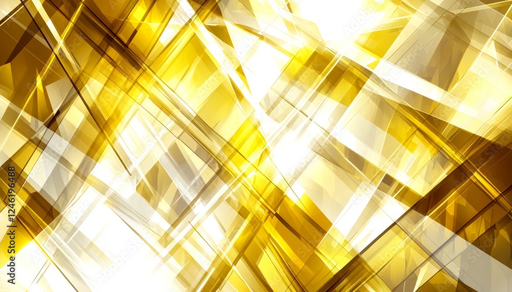 Poster abstract background, dynamic composition with geometric shapes, sharp edges in bright yellow palette