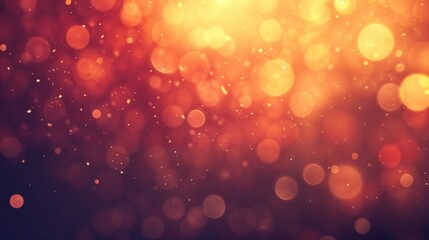 Golden Bokeh Abstract Background with Warm and Glowing Light Orbs &ndash; A Dreamy and Aesthetic Digital Composition Creating a Sense of Soft Illumination and a Magical Atmosphere

