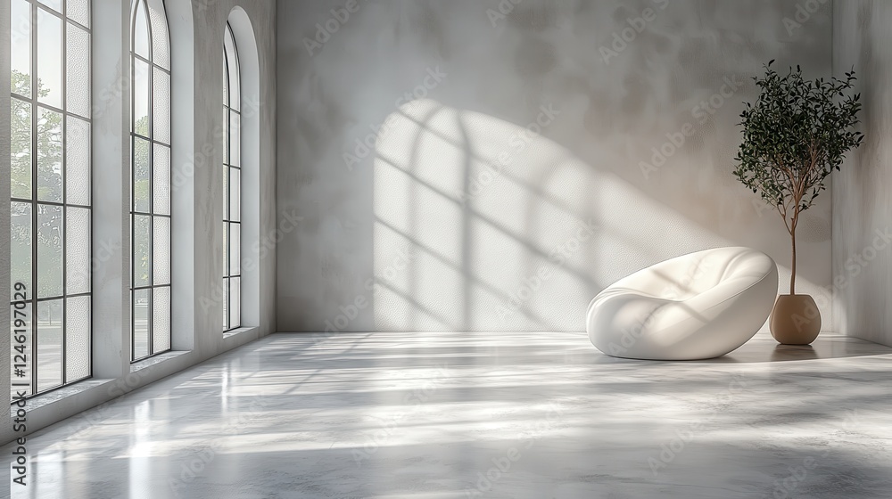 Aufkleber gray background for product presentation with shadow and light from windows