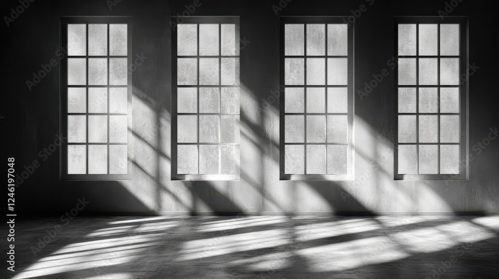 Aufkleber gray background for product presentation with shadow and light from windows