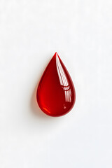 Obraz premium Realistic 3d red blood drop isolated on white background 