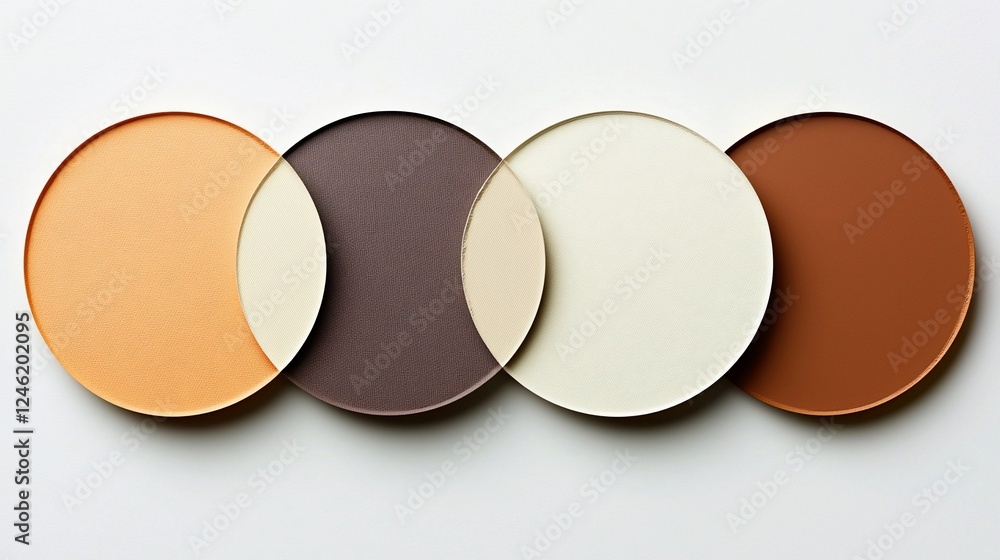 Aufkleber overlapping color circles, neutral tones, studio backdrop, design element