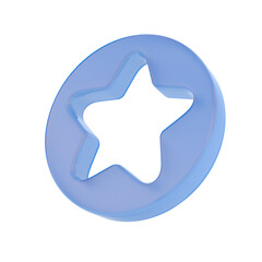 Star into circle on white background. Isolated 3D illustration