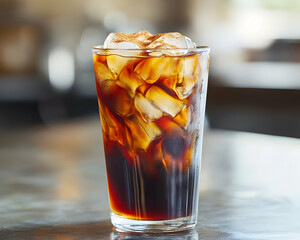 Refreshing iced coffee with cinnamon, perfect for a summer's day.  Enjoy this cool and invigorating beverage.