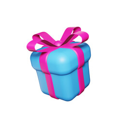 icon 3d illustration gift box blue & pink special valentine happy birthday