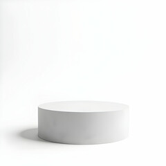 Minimalist Circular Platform On A White Background With Soft Shadows And Natural Lighting  Visual Presentation Style Composition Arrangement With Soft Light Perspective And