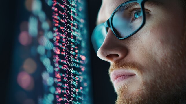 A scientist analyzes a DNA sequence displayed on a computer screen, representing the increasing role of genomics in understanding disease risk and personalizing healthcare.