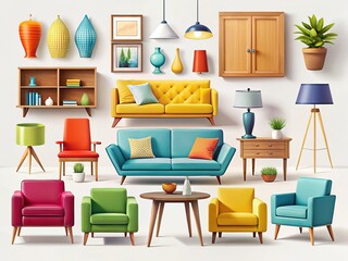 Stylish modern living room furniture showcases minimalist aesthetics and comfort.