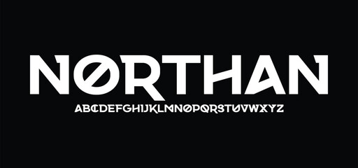 Modern geometric font, abstract tech type and futuristic technology typeface, vector techno alphabet. English letters font of digital future, HUD or computer game cyber world and Sci fi technology
