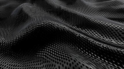 Abstract Black Wave Pattern with Dots and Textured Surface