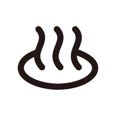 温泉のアイコン 黒 onsen icon black