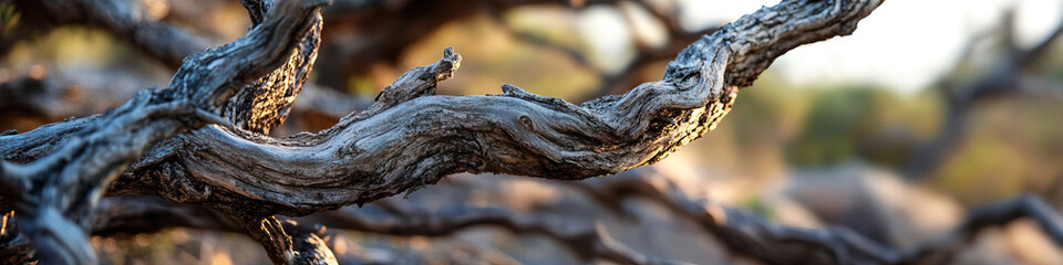 Fototapeta premium Close-up Photograph of a Weathered Tree Branch
